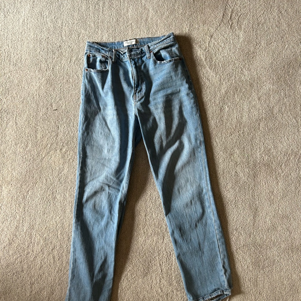 Abercrombie jeans skinny. End of pants have a rip for style